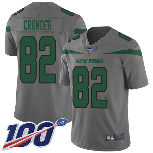 New York Jets Limited Gray Men Jamison Crowder Jersey NFL Football #82 100th Season Inverted Legend->new york jets->NFL Jersey